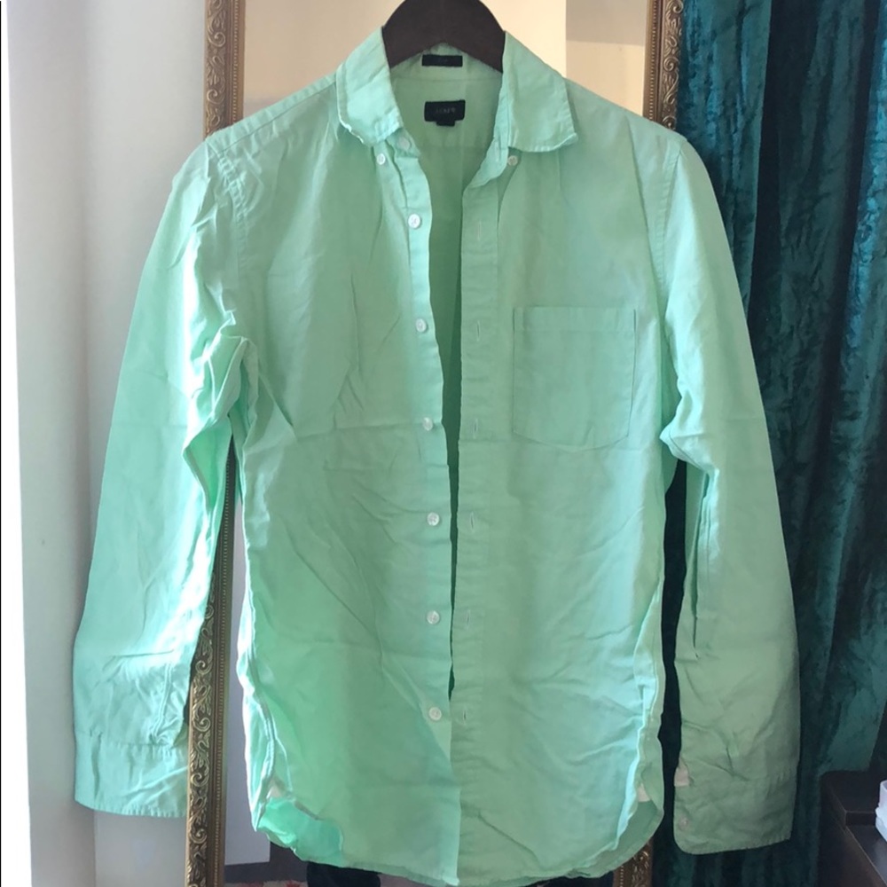 Mint button down shirt